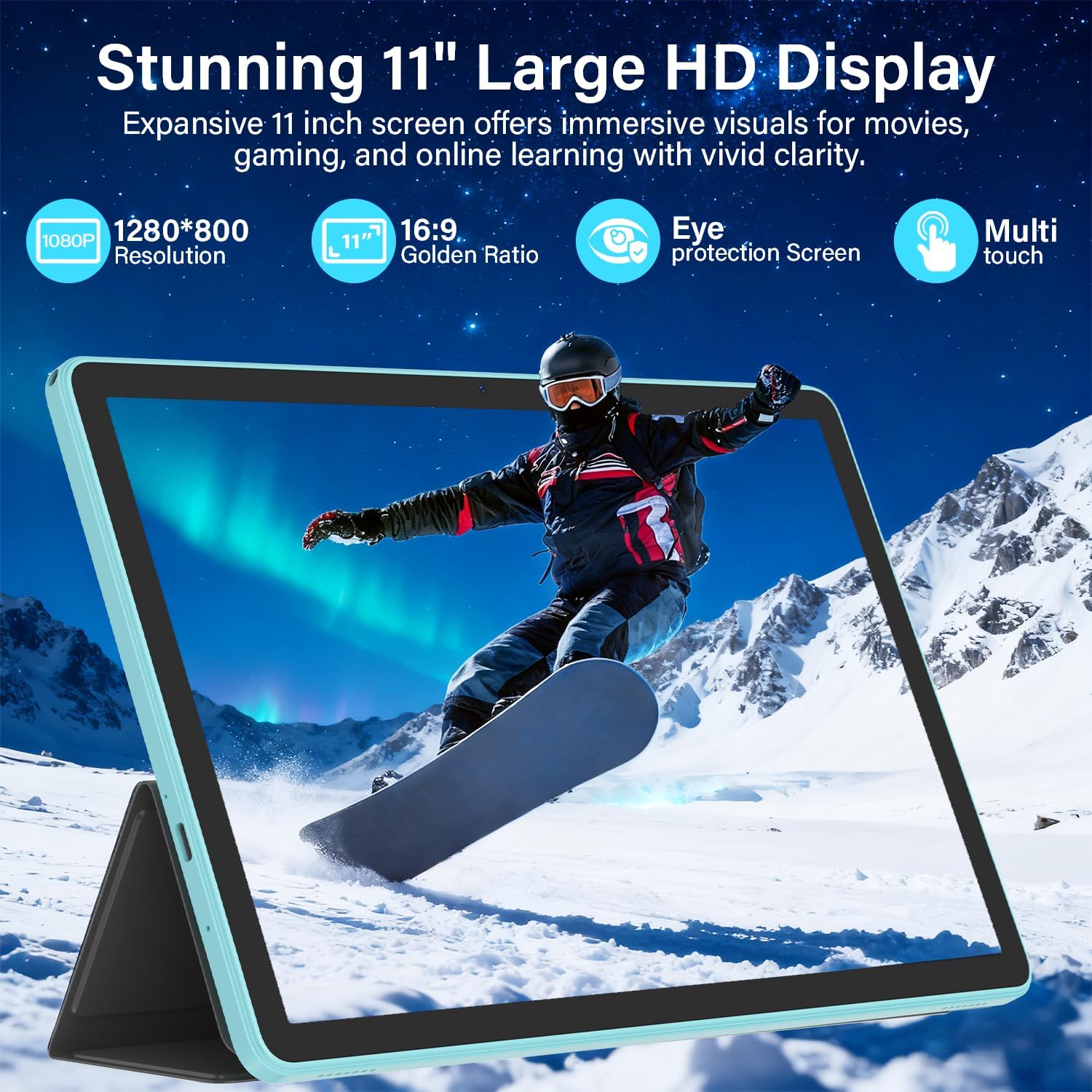Android 15 Tablet with Keyboard, 11 Inch Tablets 20GB RAM 128GB Storage (2TB TF), Octa-Core Processor, WiFi 6, 8000mAh, GMS Certified 2-in-1 Laptop Style, Mouse, Case & Stylus Included, Blue Set