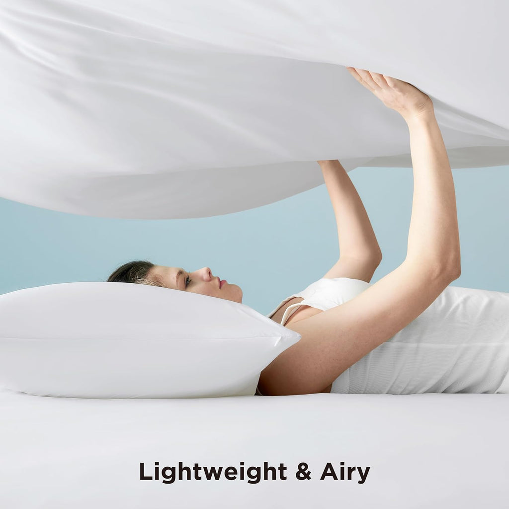 Bedsure Cooling Sheets Queen Size, Cooling Bed Sheets for Hot Sleepers, Chill Cool Sheet, Deep Pocket Up to 18 Inches, Soft & Breathable Queen Sheet Set, 4 Pieces, White