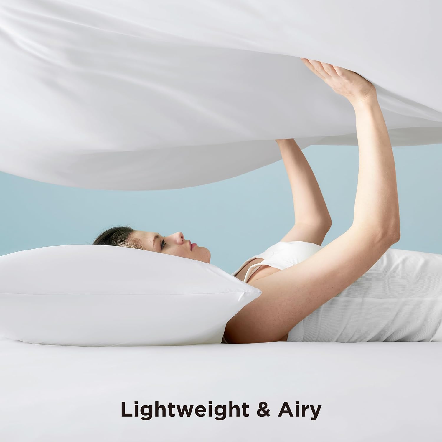 Bedsure Cooling Sheets Queen Size, Cooling Bed Sheets for Hot Sleepers, Chill Cool Sheet, Deep Pocket Up to 18 Inches, Soft & Breathable Queen Sheet Set, 4 Pieces, White