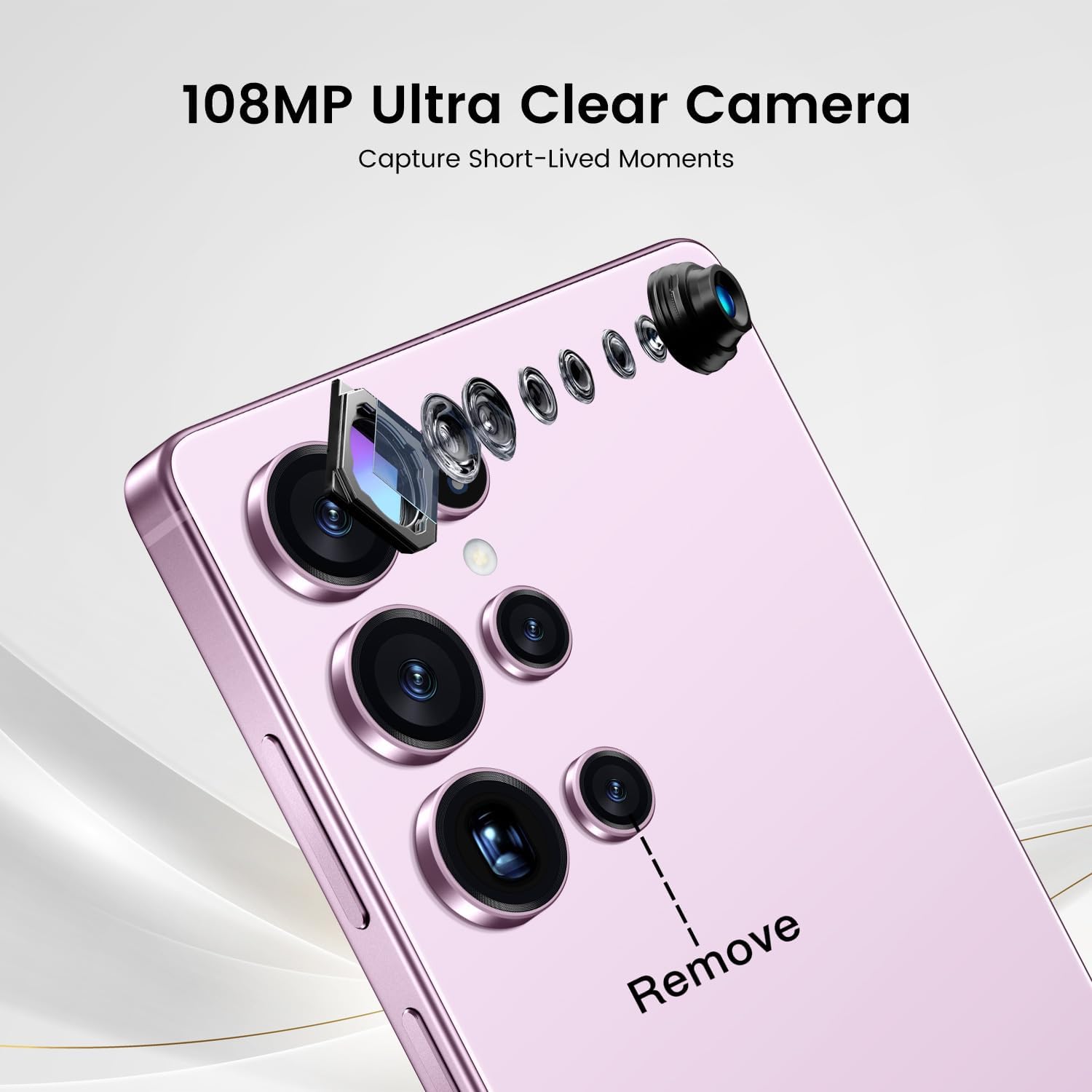 I25 Ultra Flagship Killer Smartphone - Snapdragon 8 Gen 3, 16GB+512GB, Massive 6.99" FHD+ Display, 108MP+68MP Pro Cam, 7000mAh 2-Day Battery, Android 14, Includes Stylus Pen (Pink)