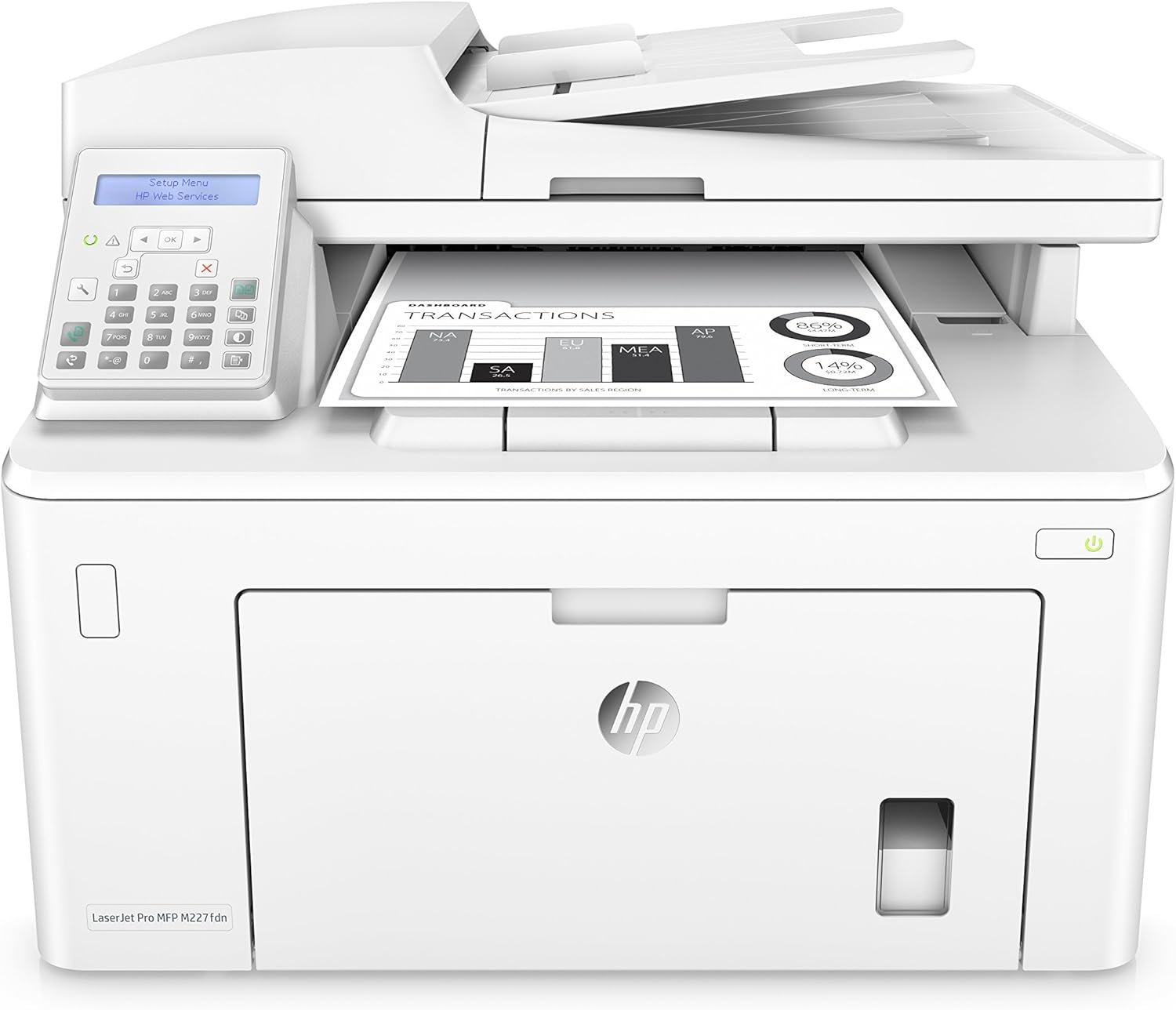 HP Laserjet Pro M227fdn All-in-One Monochrome Laser Printer with Auto Two-Sided Printing, Mobile Printing, Fax & Built-in Ethernet, Amazon Dash Replenishment Ready (G3Q79A) (Renewed)