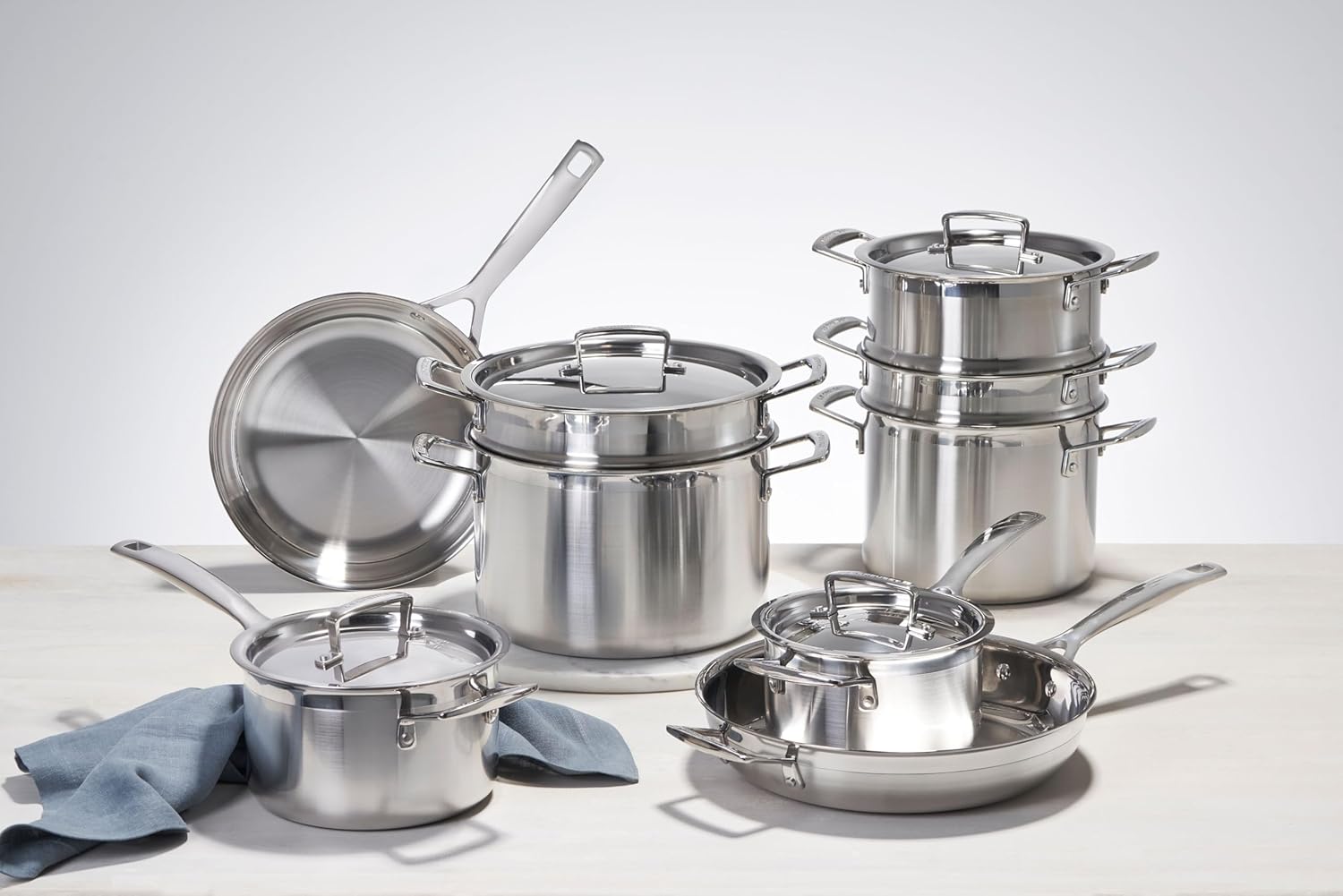 Le Creuset Stainless Steel Classic 3-Ply Saucepan, 3qt