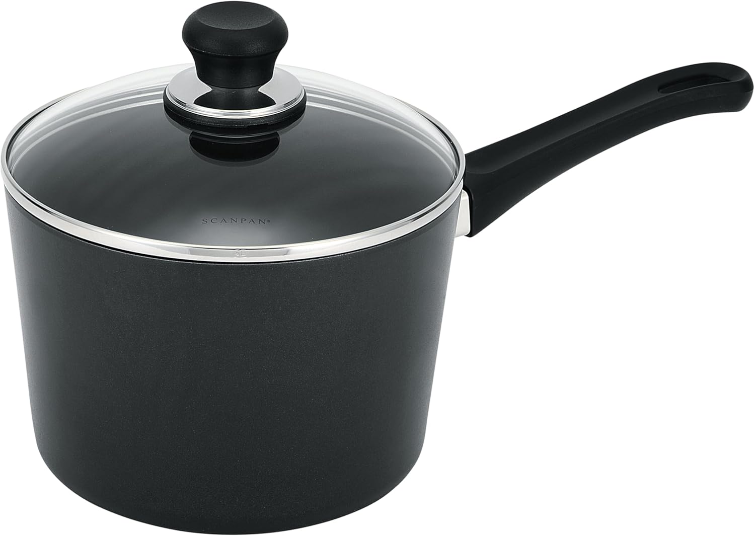 SCANPAN USA Inc Scanpan Classic 3-Quart Covered Saucepan, Black/Clear