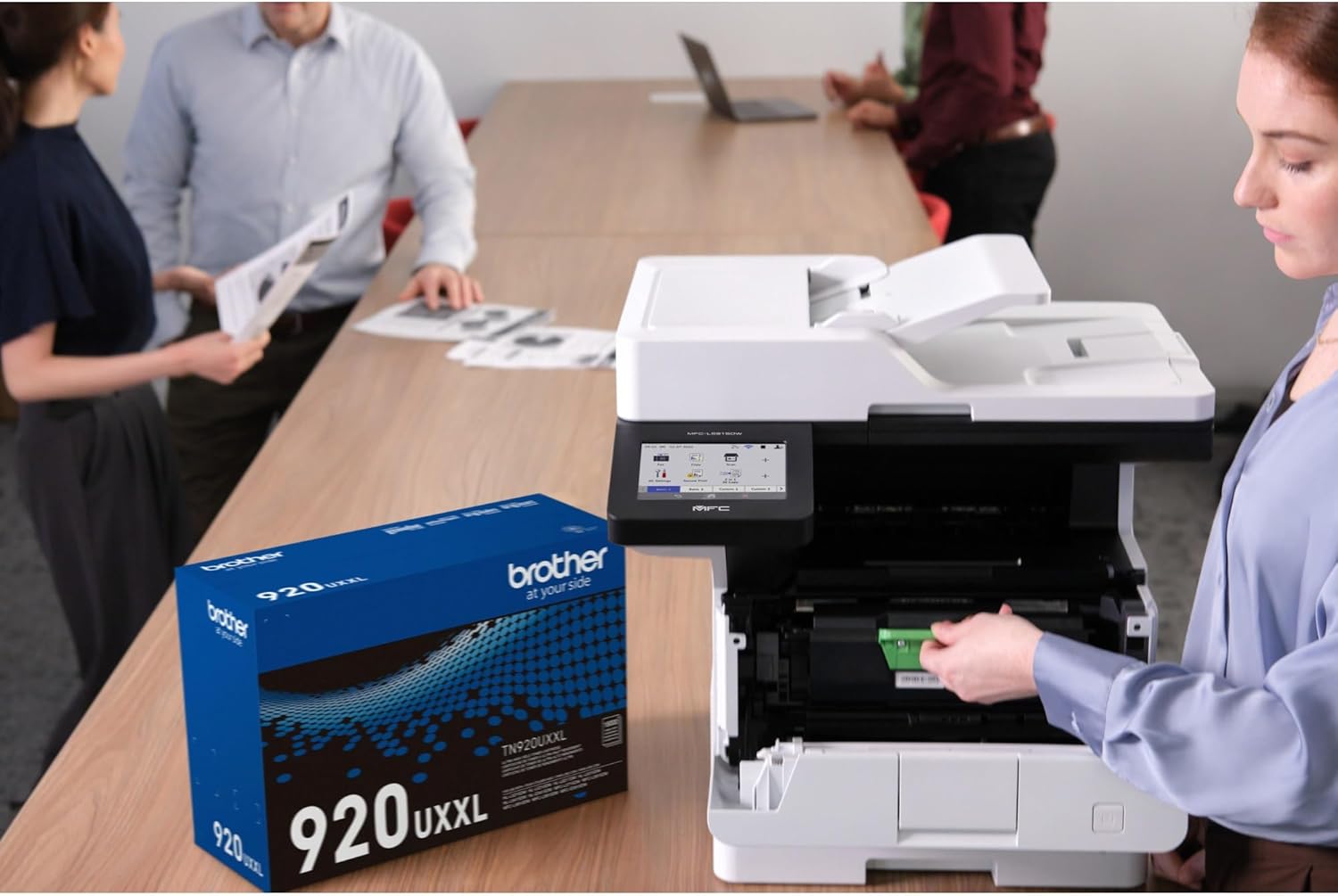Brother Professional Laser Printer All-in-One with Scanner and Copier, High-Speed 50 ppm Monochrome Printing, Wireless Network Ready, Dual-Band WiFi, Auto 2-Sided Print (MFC-L5915DW)