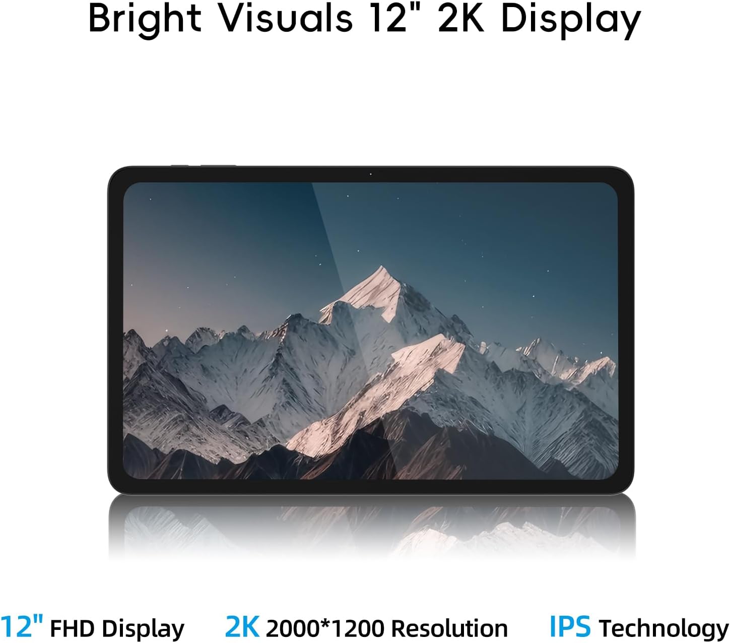 2-in-1 Laptop Tablet 2026 with Magnetic Keyboard & 1-Year Office 365, 12" 2K FHD IPS Touchscreen, 12GB RAM 512GB SSD, 6500Y Processor, USB-C, Dual Speakers, Windows 11 Laptop for Home Office Students