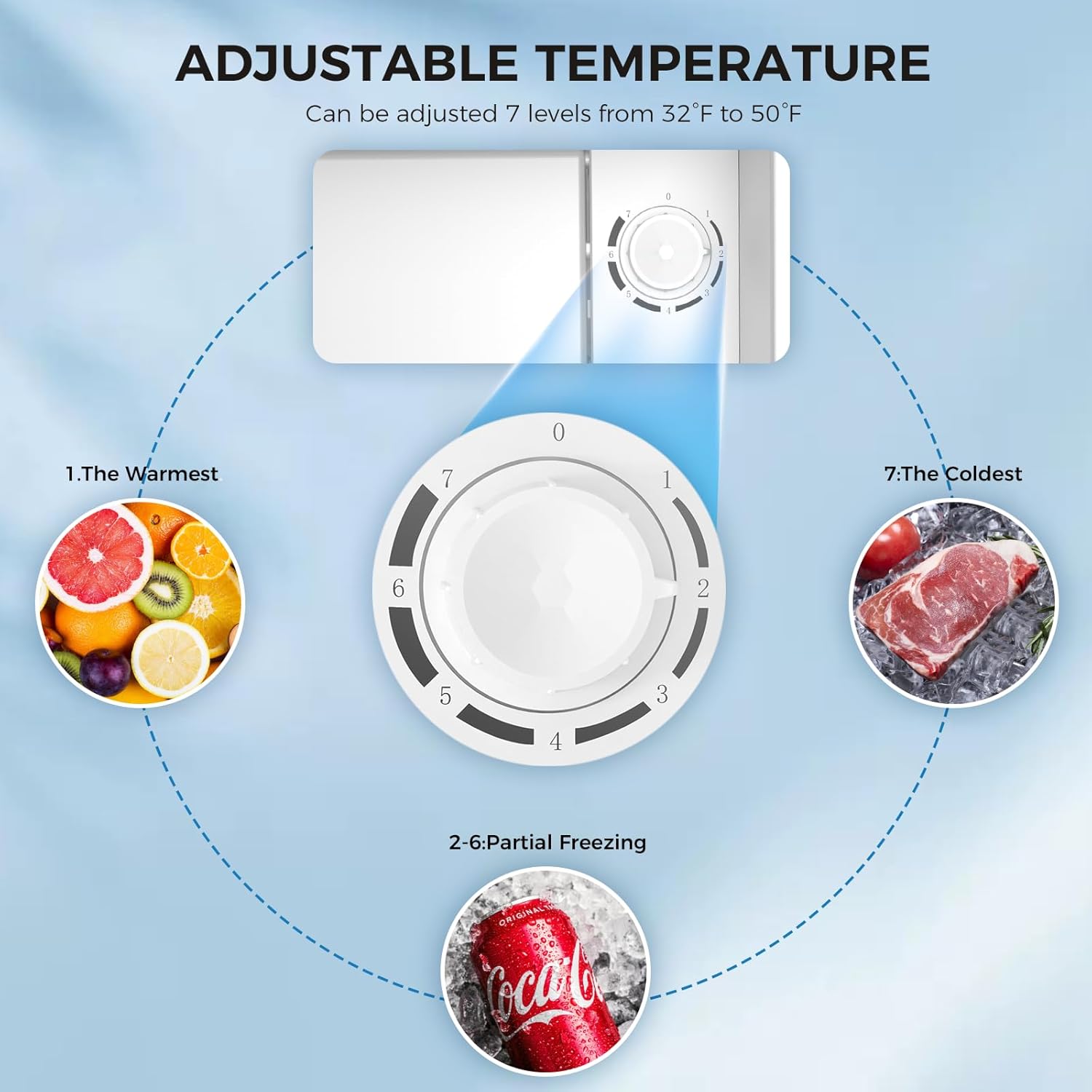 Antarctic Star 1.7 Cu.Ft Compact Refrigerator,Adjustable Thermostat,Removable Glass Shelf,Single Reversible Door Mini Fridge for Bedroom,Office,Dorm,Silver