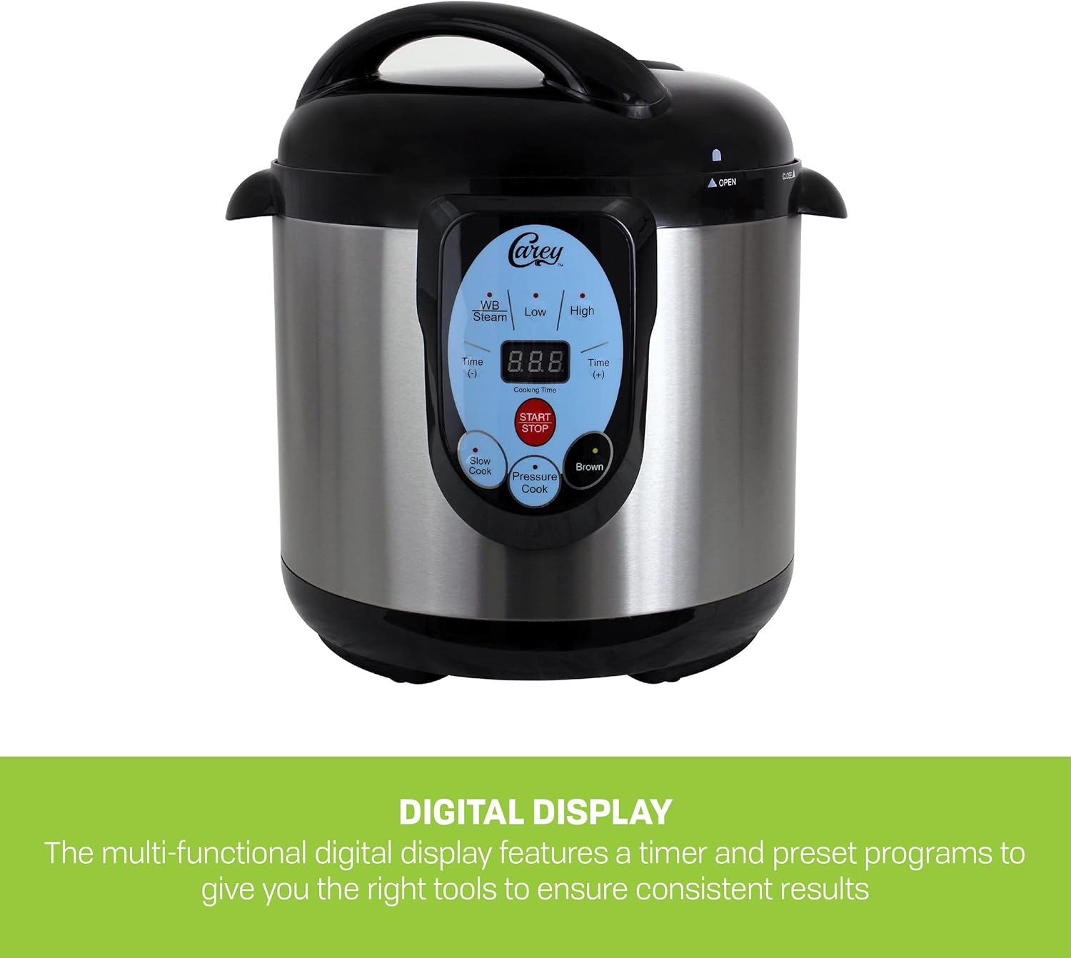CAREY DPC-9SS Smart Electric Pressure Cooker and Canner, Stainless Steel, 9.5 Qt