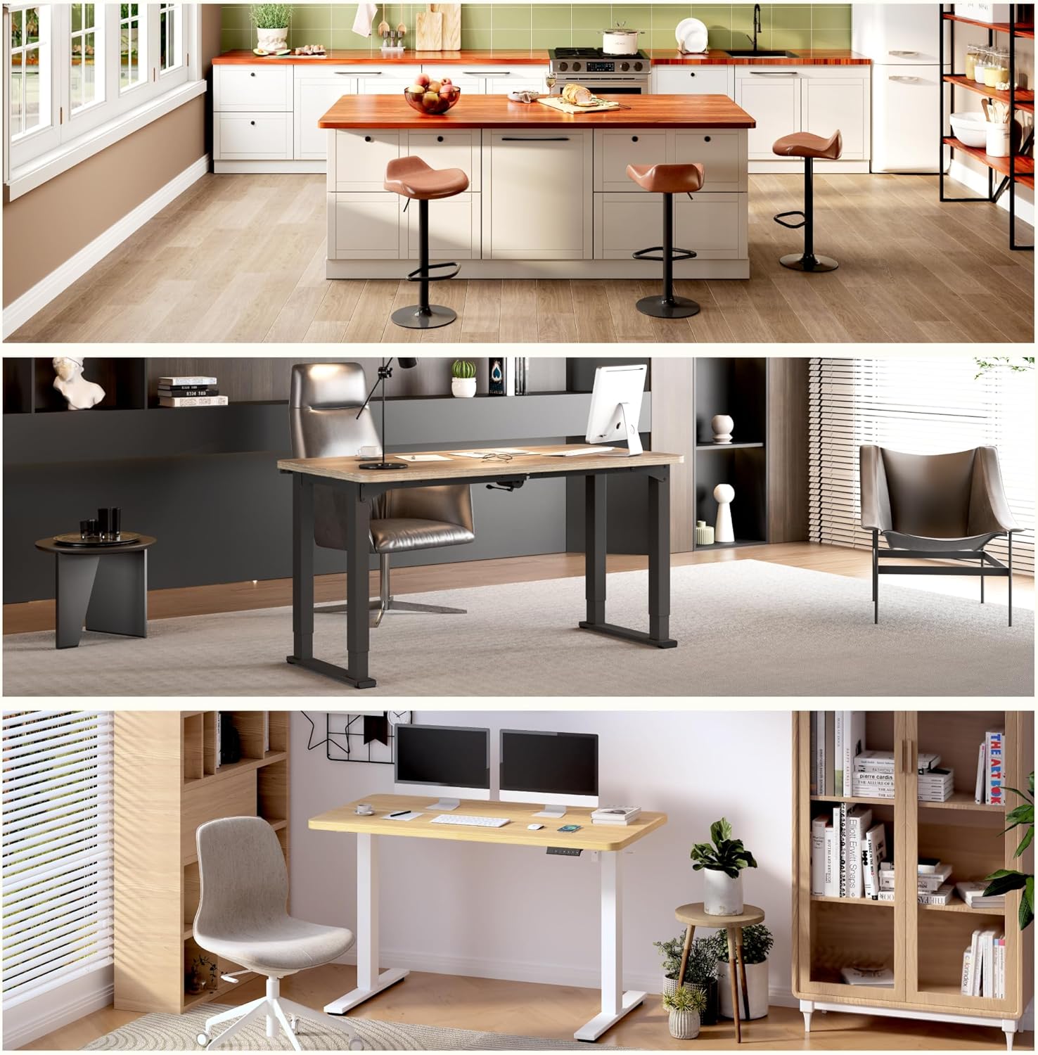 FLEXISPOT Whole Piece 48"x24" Desktop 1" Thickness Height Adjustable Desk Rectangular Tabletop Maple Board (48INCH Maple Top)