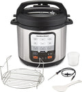 Hamilton Beach 6-in-1 Electric Pressure Cooker with Temperature Probe, Slow Cooks, Sautés, Browns, Steams, Rice Function, Egg and More, 6 Quart Capacity, Stainless Steel (34506)
