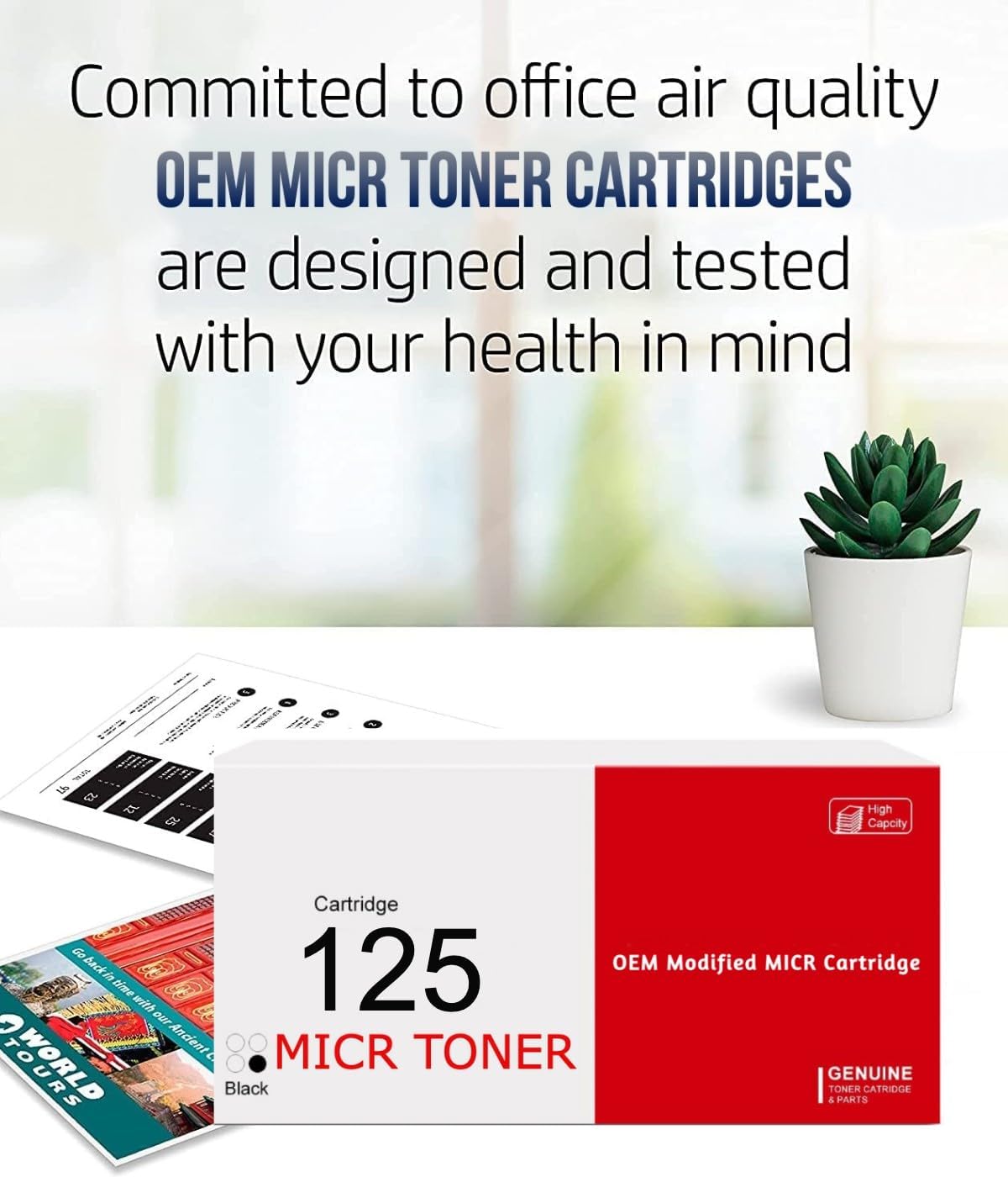 Renewable Toner MTI imageCLASS LBP646cdw MICR Check Printer System, Wireless Color Laser 26 PPM Home Office Printer, Magnetic Ink for Bank-Compliant Business Payroll Check Printing