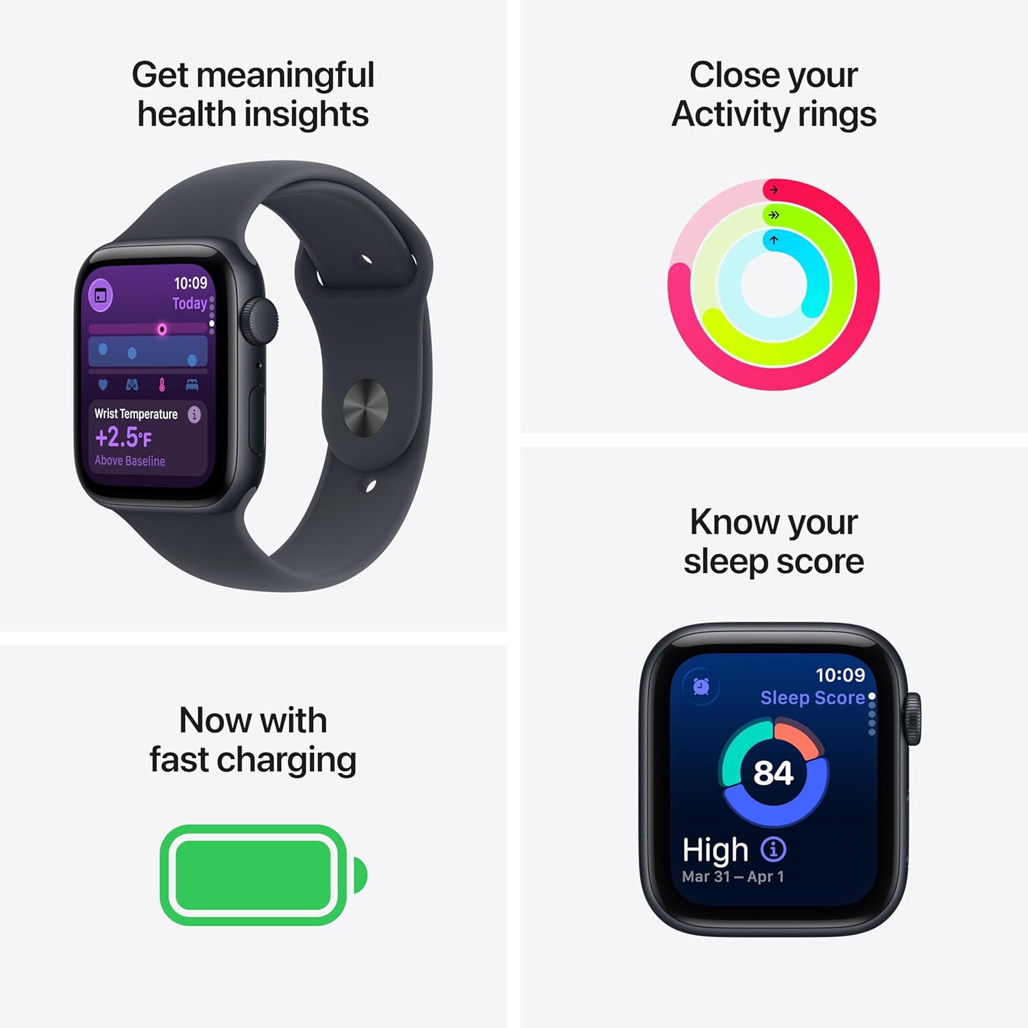Apple Watch SE 3 GPS 40mm Smartwatch with Starlight Aluminum Case with Starlight Sport Band - S/M. Fitness and Sleep Trackers, Heart Rate Monitor, Always-On Display, Water Resistant