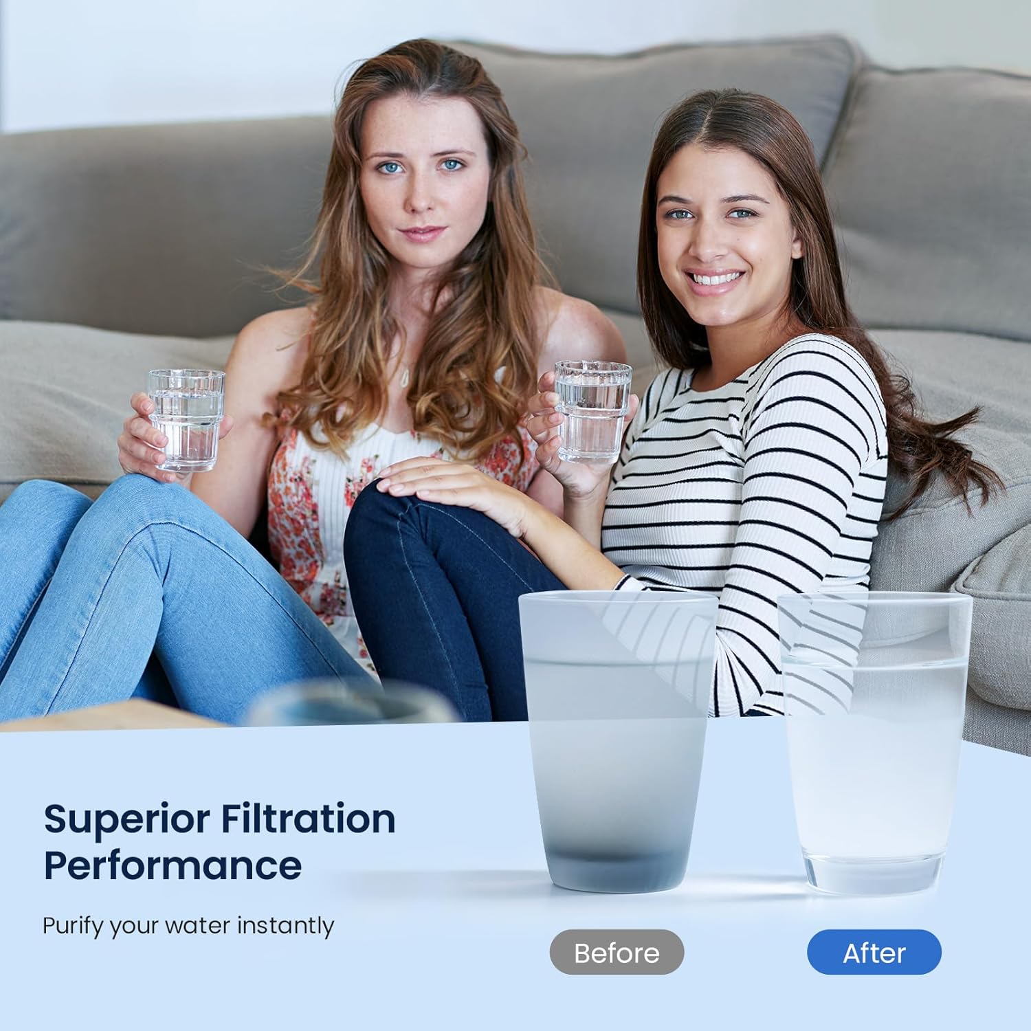 GLACIER FRESH Replacement for RPWFE, RPWF (Built-in CHIP) Refrigerator Water Filter, Compatible with GFE28GYNFS, GFE28GELDS, PFE28KELDS, PFE28KYNFS, GFD28GELDS, PWE23KELDS, PWE23KMKES, 4 Pack