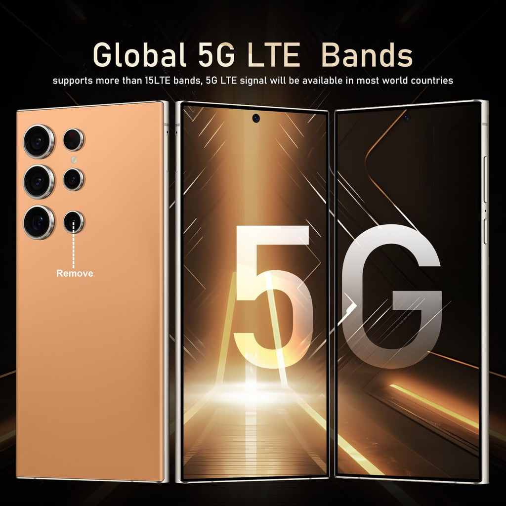 I24 Ultra Unlocked Phone,Built in Pen The Phone,Smartphone Battery 6800mAh 6.8" HD Screen,Android 14 16+512GB with 128GB Memory Card Cell Phone,5G/Face ID/Fingerprint Lock/GPS (Orange, 16+512GB)