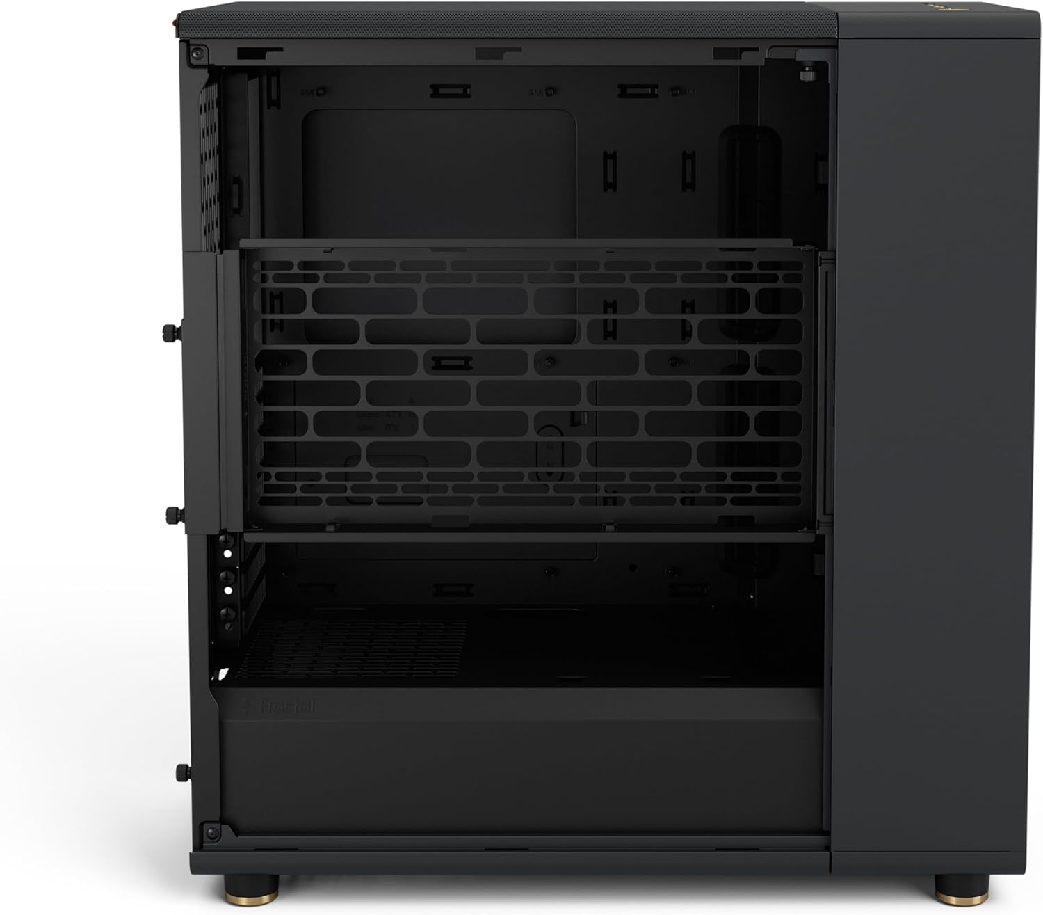 Fractal Design North - Genuine Walnut Wood Front - Mesh Side Panels - Two 140mm Aspect PWM Fans Included - Type C USB - ATX Airflow Mid Tower PC Gaming Case,Charcoal Black