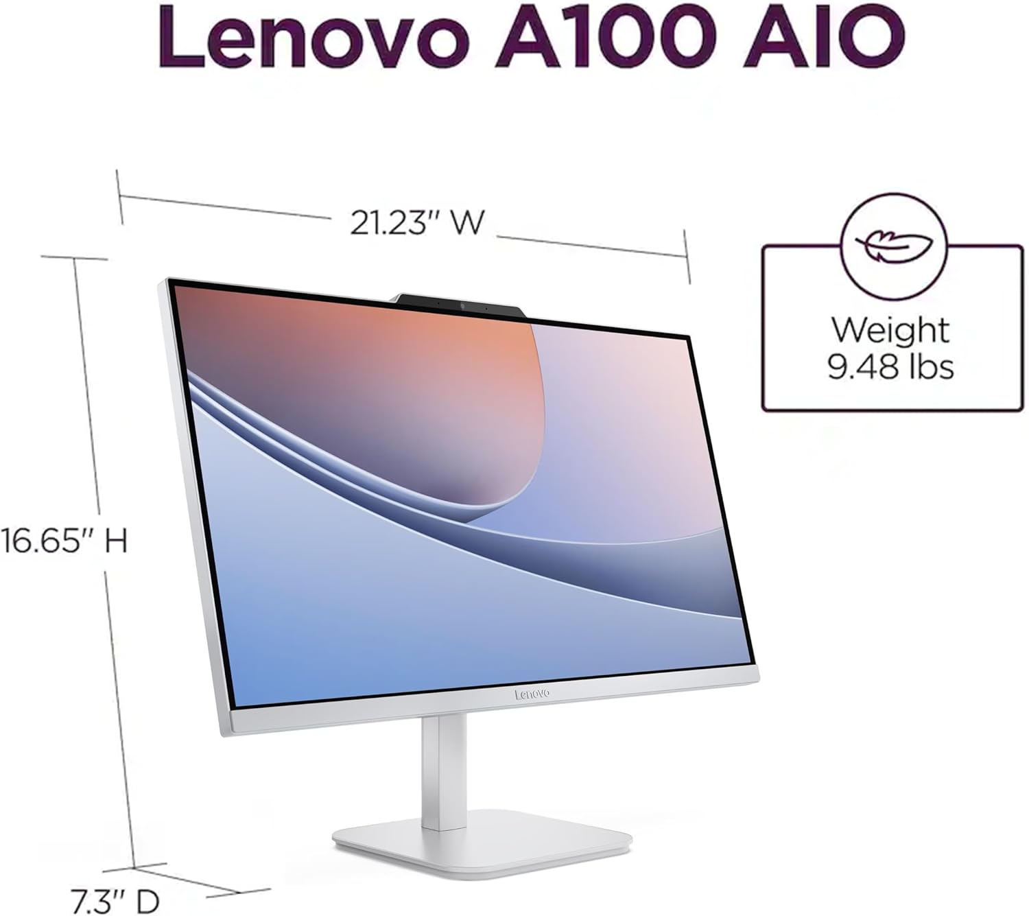 Lenovo 24" FHD All-in-One Desktop Computer for Home & Office, Intel Processor, 16GB RAM, 256GB PCIe SSD, HDMI, Bluetooth 5.2, Business AIO, Vent-Hear, Wireless KB & Mouse, Win 11