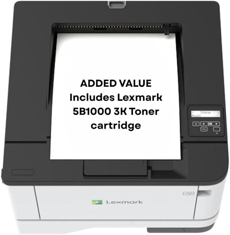 Lexmark MS431DN Laser Printer - Monochrome - 42 ppm Mono - 2400 dpi - Automatic Duplex Print - 100 Sheets Input - Gigabit Ethernet (29S0050) Bundle with Lexmark 55B1000 Black 3K Yield Toner Cartridge
