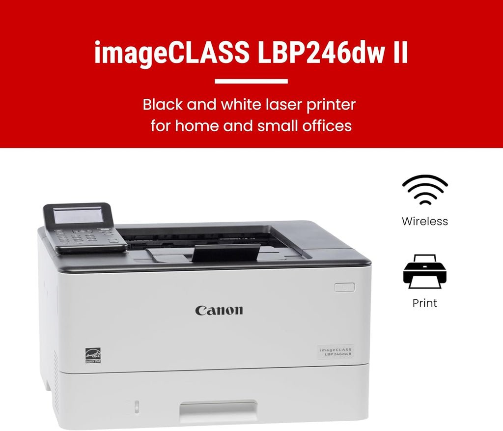 Canon imageCLASS LBP246dw II - Monochrome Duplex, Wireless Laser Printer, Single Function, with 1 Year Limited Warranty, 42 PPM