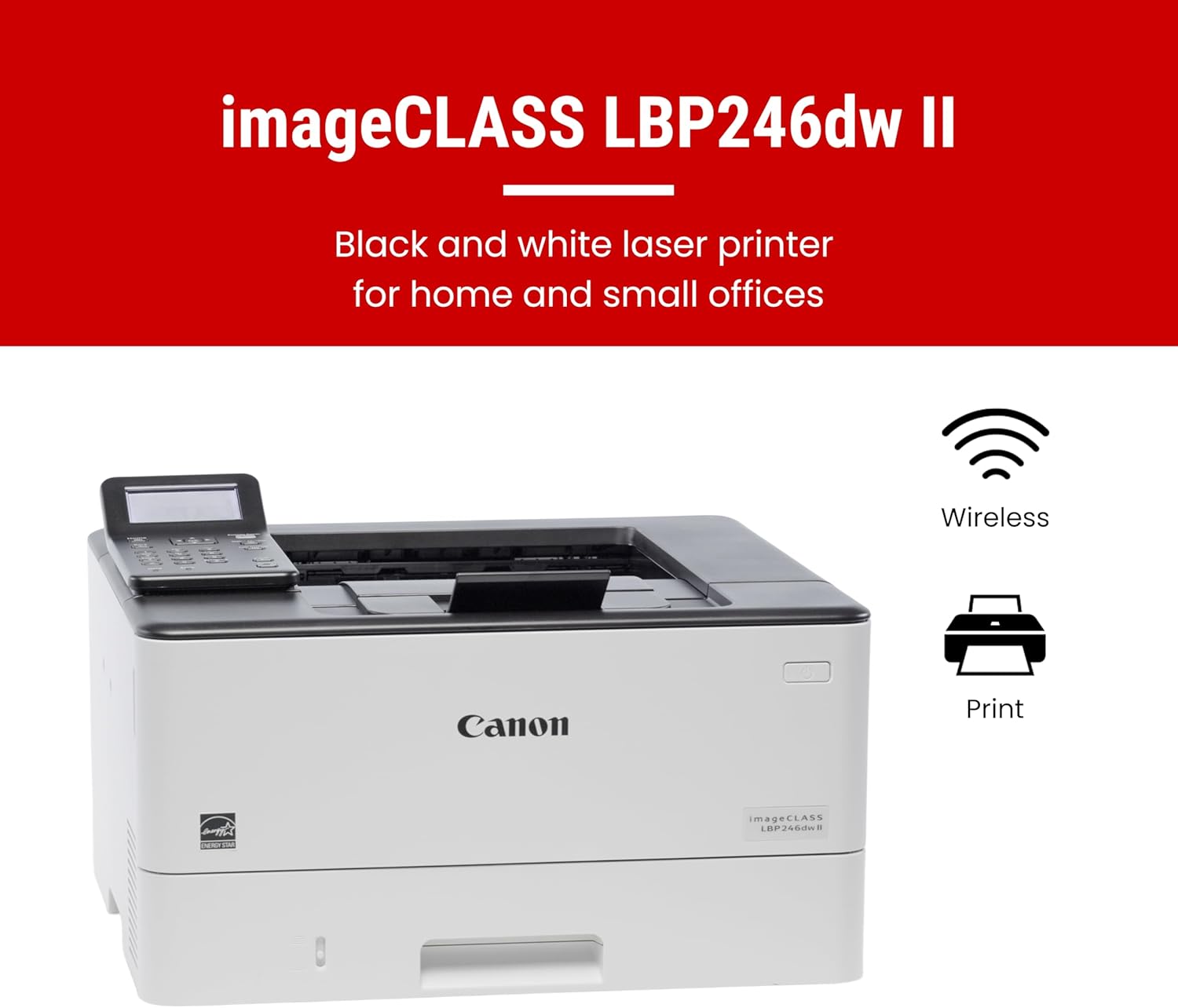 Canon imageCLASS LBP246dw II - Monochrome Duplex, Wireless Laser Printer, Single Function, with 1 Year Limited Warranty, 42 PPM