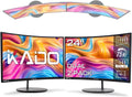Kado Dual Monitor Setup - 2-Pack 24" Curved 1920x1080 Computer Monitor 1500R 75Hz VESA Mount HDMI Office Gaming Hybrid Built-in Speakers (C24X Dual Series)