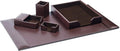 DACASSO Bonded Leather Desk Set - Luxury Leather Desk Pad & Desk Organization Essentials - Office Organization & Executive Desk Decor - (Dark Brown, 5 Piece)