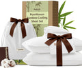 Bedsure Bamboo Viscose Cooling Sheets, Rayon Cotton Serene Blend, PureWoven, Breathable & Buttery Soft King Size Sheets Set, Deep Pocket Up to 18", Hotel Luxury Bedding for Hot Sleepers, White