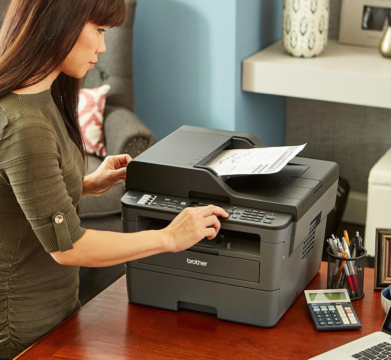 Brother Premium MFC-L2690DW Compact Monochrome All-in-One Laser Printer