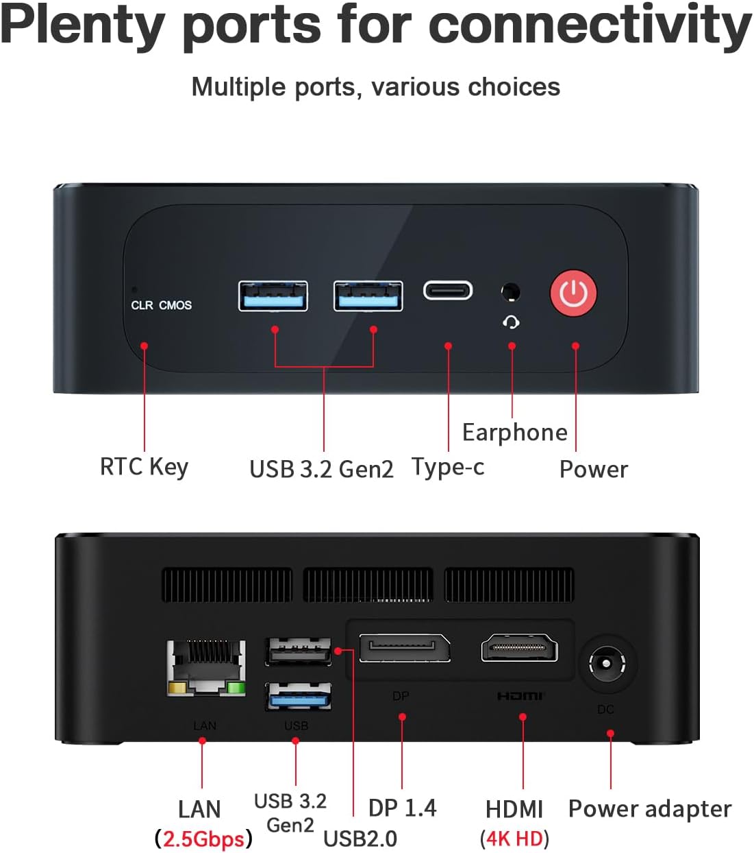 Beelink Mini PC, SER5 AMD Ryzen 5 5500U(7nm, 6C/12T) up to 4.0GHz, Mini Gaming Computer 32GB DDR4 RAM 500GB NVME SSD, Micro PC 4K@60Hz Dual Display, Mini Computer WiFi6/BT5.2/HTPC/W-11 Pro