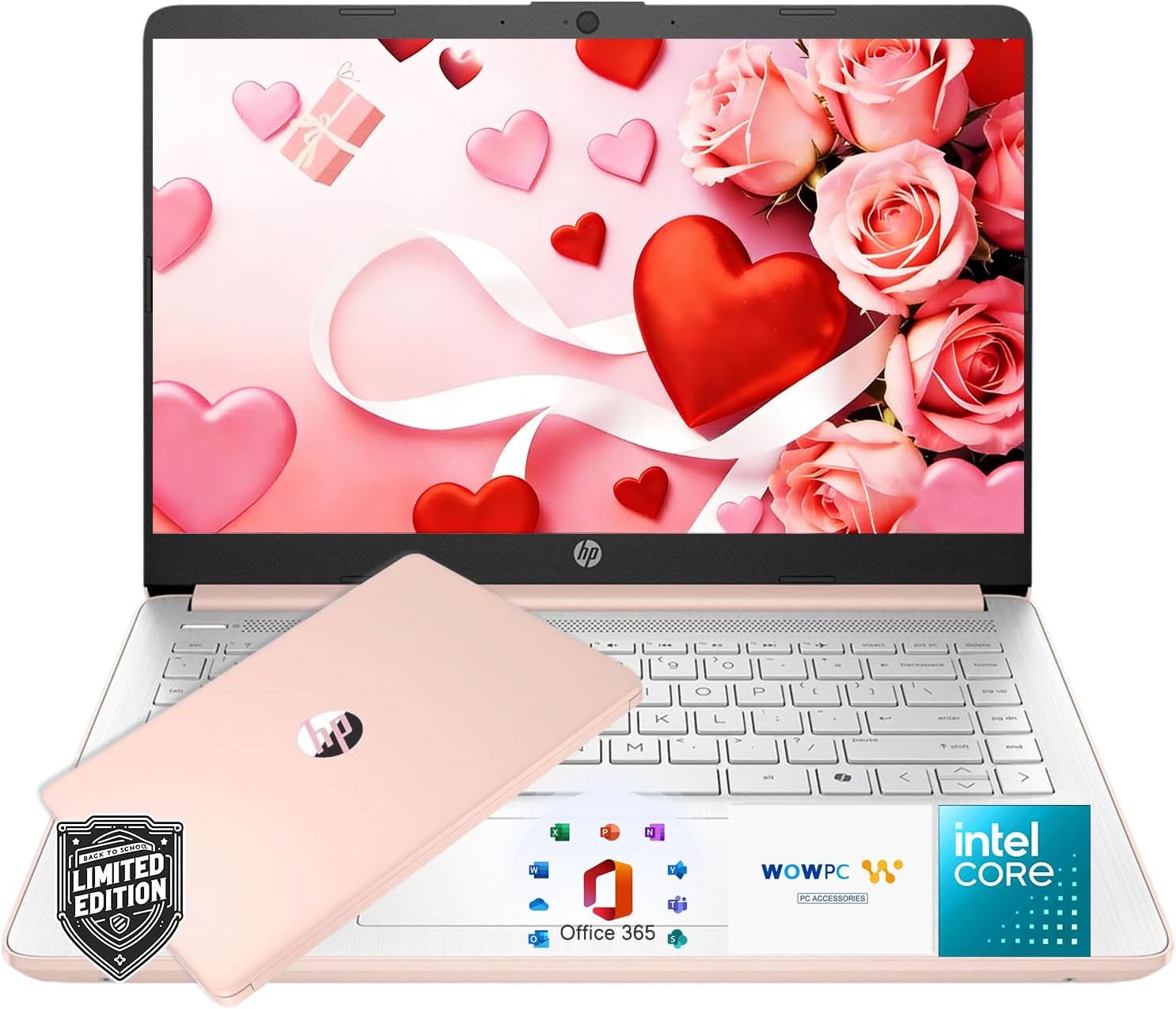 HP Latest Ultrabook Laptop with Copilot AI - 8GB RAM - Intel Core | Microsoft Office 365 Included, 192GB SSD, Webcam, Windows 11 no Mouse | Essential Laptop
