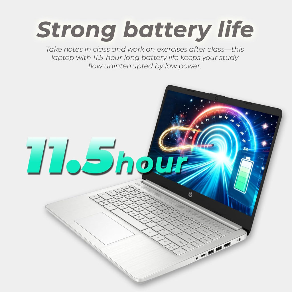 HP Laptop with Copilot AI • Latest Intel 4-Core N150 CPU • 128GB SSD • Windows 11, Microsoft Office 365 Included • Thin & Portable • w/o Mouse