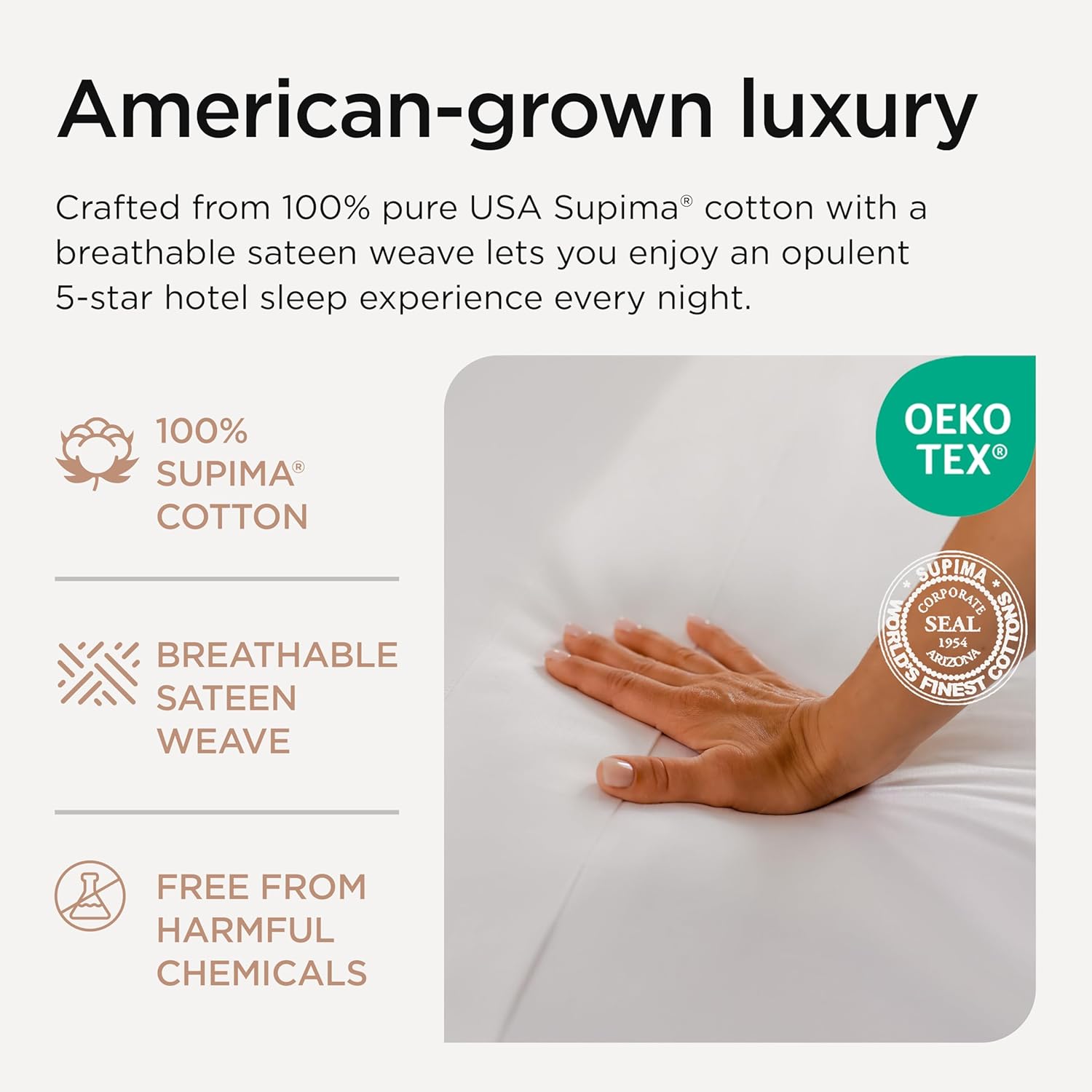 Threadmill 100% American Supima Cotton Sheets King Size - 1000 Thread Count, 4Pc King Size Sheet Set, Smooth Sateen Sheet, Ultra Luxury Bed Sheet, 17" Deep Pocket King Sheet Set - White Sheets