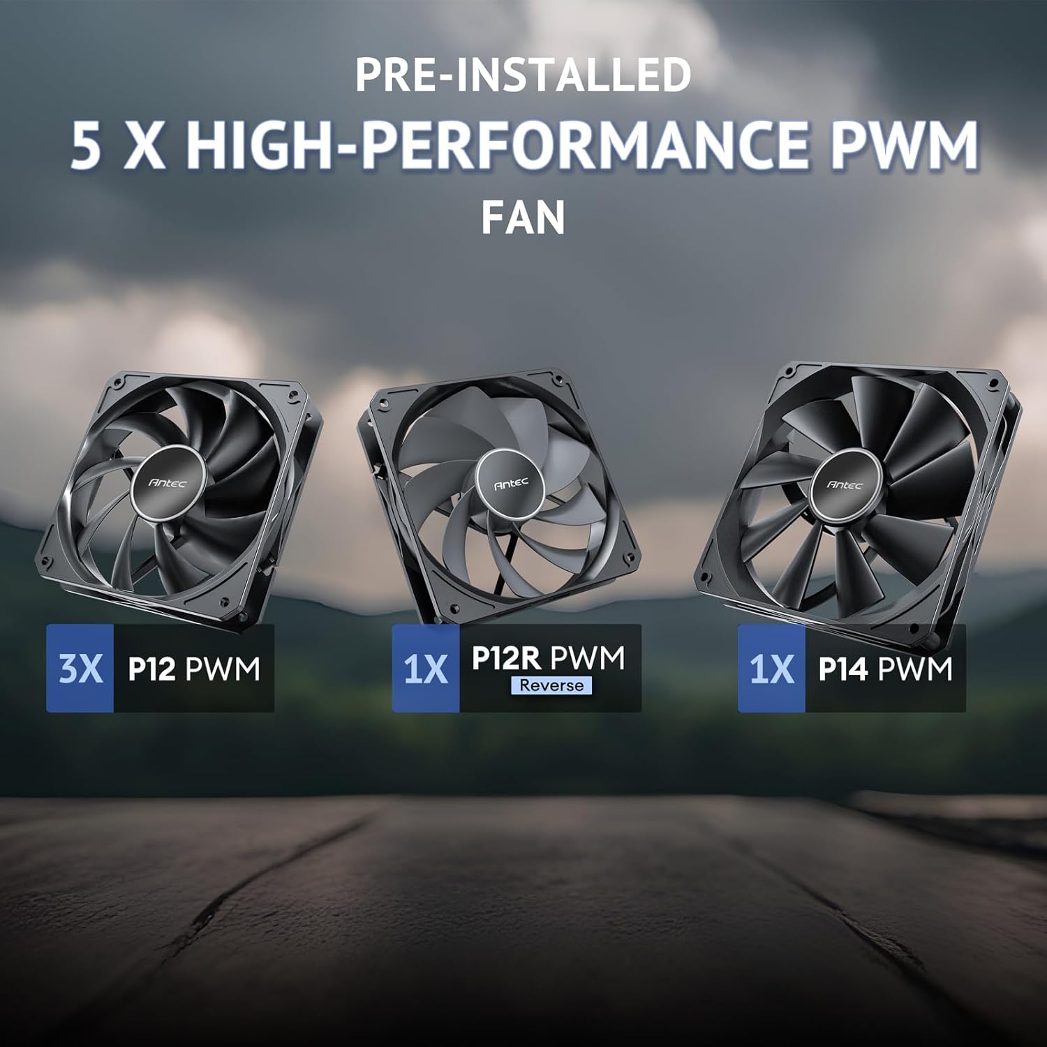 Antec Flux Wood, 5 x PWM Fans Included, High-Airflow Front Panel with Walnut Wood, Type-C, 420mm Radiator & Back Connect Motherboard Support, Up to 9 Fans Simultaneously, Mid-Tower E-ATX PC Case