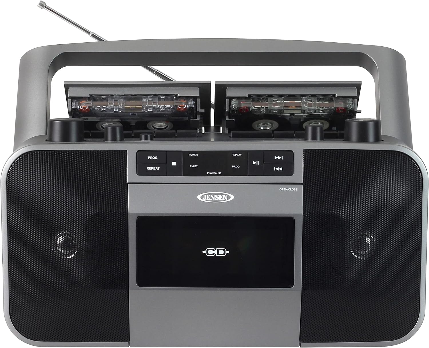 JENSEN MCR-1500 MCR-1500 Portable Stereo CD Player and Dual-Deck Cassette Player/Recorder with AM/FM Radio