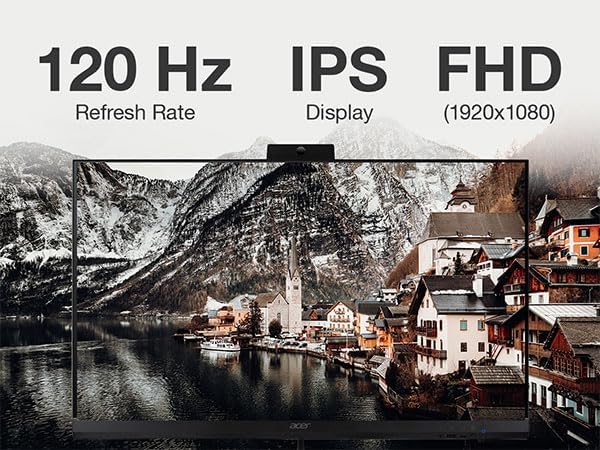 Acer Aspire C27 All-in-One Desktop, 27" IPS FHD Display (Ryzen 7 5825U (5000 Series), 8GB DDR5, 512GB PCIe SSD, Wi-Fi 6E, Webcam, Wireless Keyboard and Mouse, BT 5.3, Win 11 Home) with USB Hub