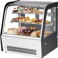 VEVOR Refrigerated Display Case, 4.2 Cu.Ft./105L Countertop Pastry Display Case, 2-Tier Commercial Cake Refrigerator with LED Lighting, TURBO Cooling, Frost-Free Air-Cooling, for Bakery, Dessert Shop