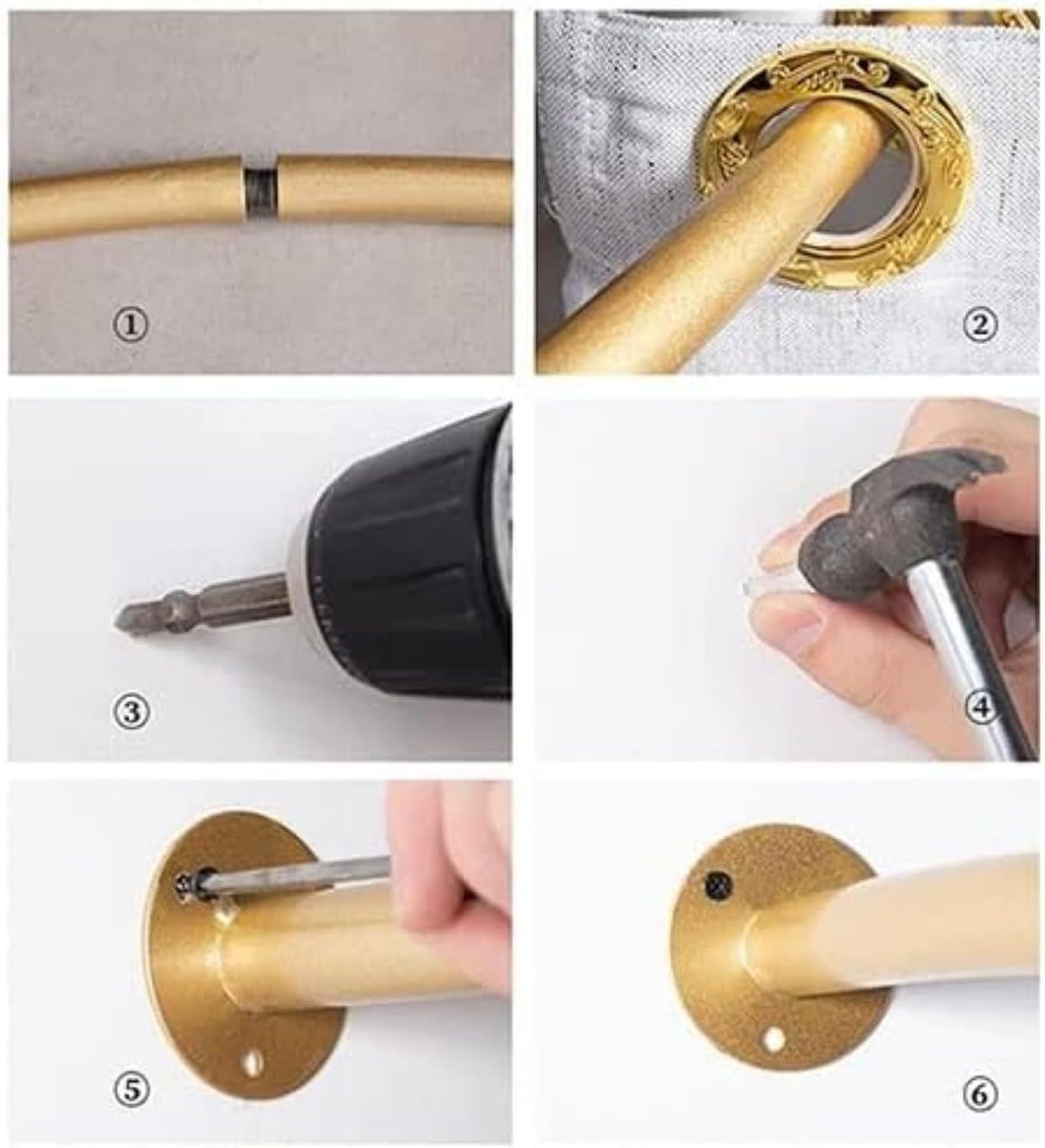 Metal Curtain Rod U-Shaped Shelf - Fitting Room Curtain Rod for Clothing Store Office Wedding Dress Shop Changing Room (Gold,100x100cm)