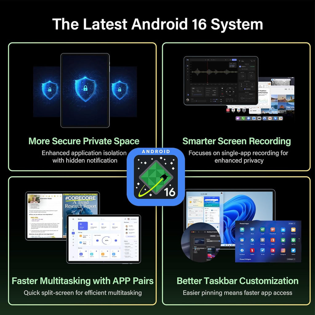 Android Tablet with Keyboard, 2026 Upgraded Android 16 tablet with 24GB+256GB+2TB Expand, 10 inch Tablet PC with 8-Core, Gemini AI, WiFi, 8000mAh, GPS, 2-in-1 Tablet with Case/Mouse/Stylus(Black Case)