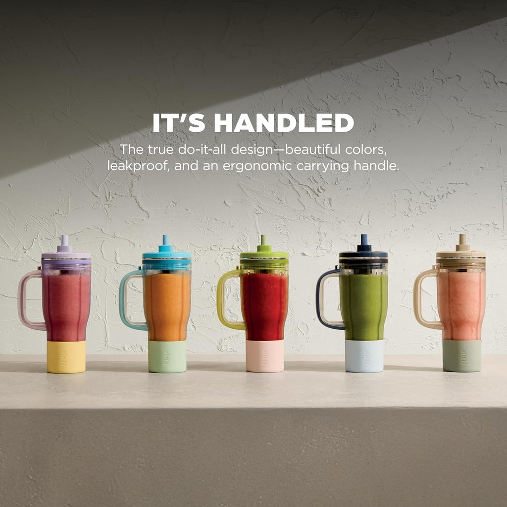 Ninja Blendboss™ | Personal Blender for Smoothies & Frozen Drinks | 26oz Travel Tumbler with LeakProof Lid, Chug Spout & Detachable Straw | Auto-iQ Technology | Watermelon Bubble Gum | DB351GN