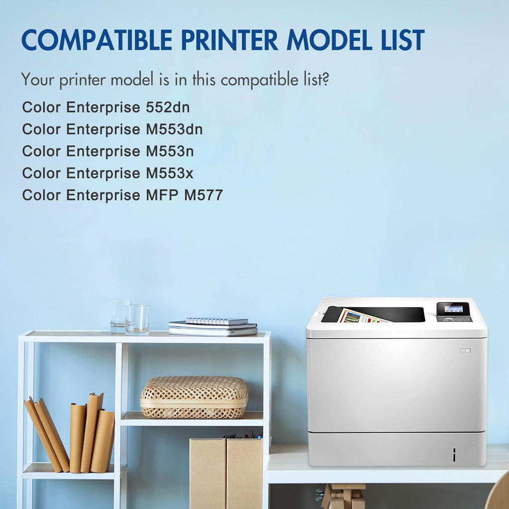508X 508A Toner Cartridge Set: Compatible for HP 508X 508A Color LaserJet Enterprise M553 M552 MFP M577 Series M552dn M553dn M553n M553x New Version CF360A CF360X CF361X CF362X CF363X Printer 4 Pack
