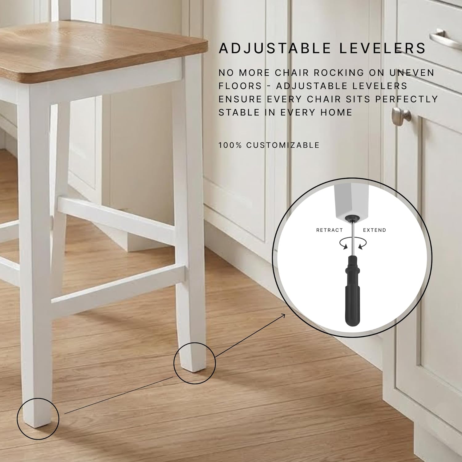 Signature Design by Ashley Gesthaven Solid Wood Frame Counter Height Barstool, Set of 2, White/Natural
