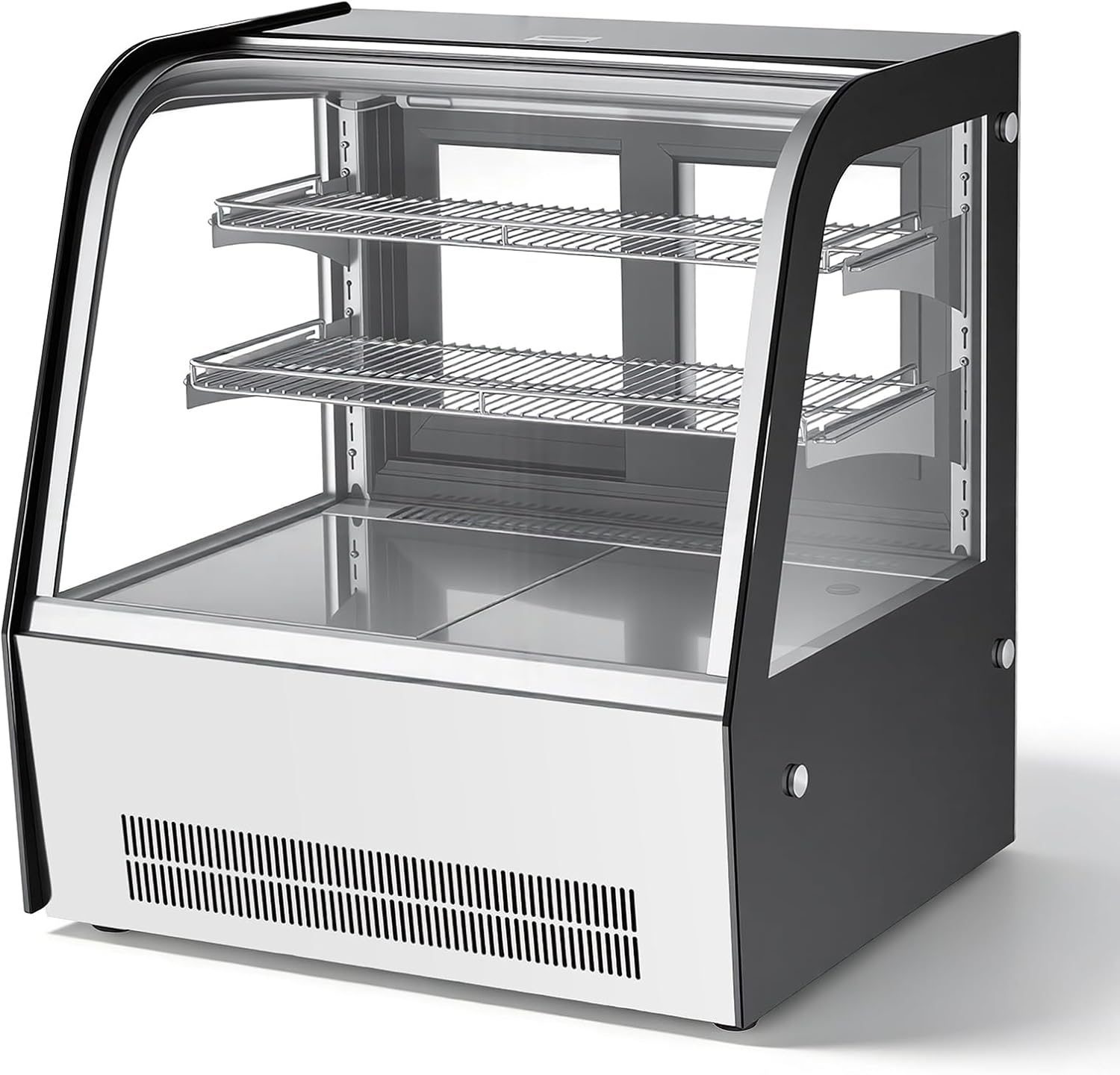 VEVOR Refrigerated Display Case, 4.2 Cu.Ft./105L Countertop Pastry Display Case, 2-Tier Commercial Cake Refrigerator with LED Lighting, TURBO Cooling, Frost-Free Air-Cooling, for Bakery, Dessert Shop
