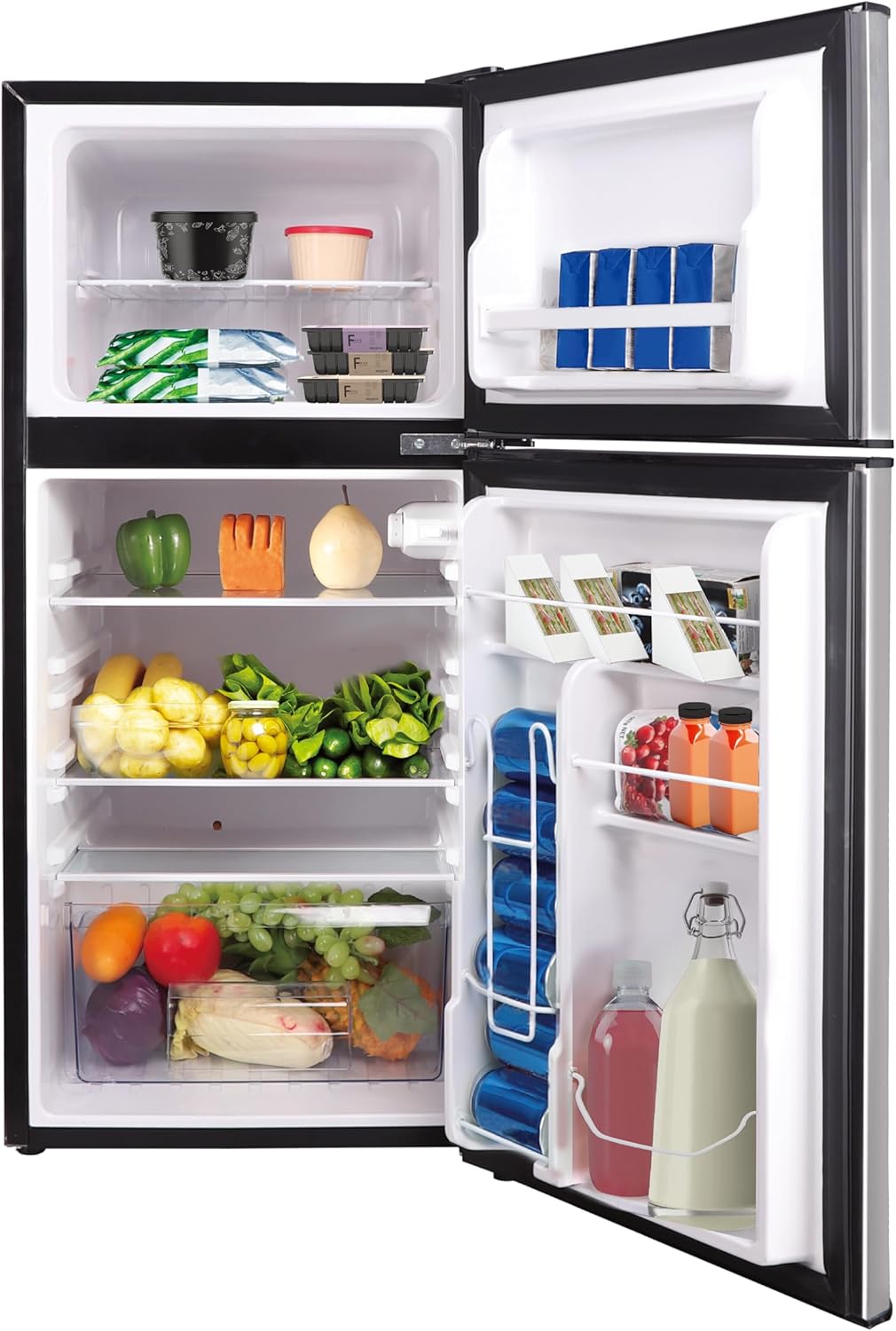 FRIGIDAIRE 2 Door Refrigerator/Freezer, 4.6 cu ft, Black Stainless Steel, Gunmetal