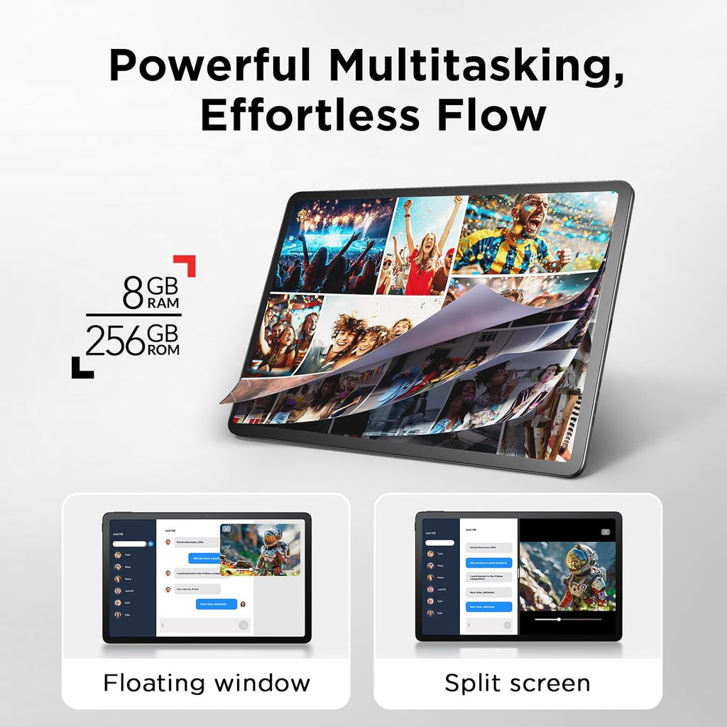 TCL NXTPAPER 14 Android Tablet, 14.3" Paper-Like Display Drawing Pad, Digital Notebook & Musician Tablet with 4096-Level Stylus & Flip Case, 8+8GB RAM, 256GB Storage, 10000mAh, Multi-Window, Gray