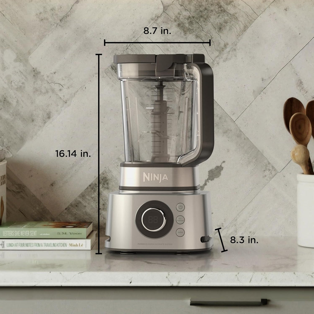 Ninja Blender & Food Processor Combo, Foodi Power Blender System for Smoothies, Bowls, Spreads & Shakes, 6 Functions, 72-oz Pitcher, To-Go Cups, Silver, SS401