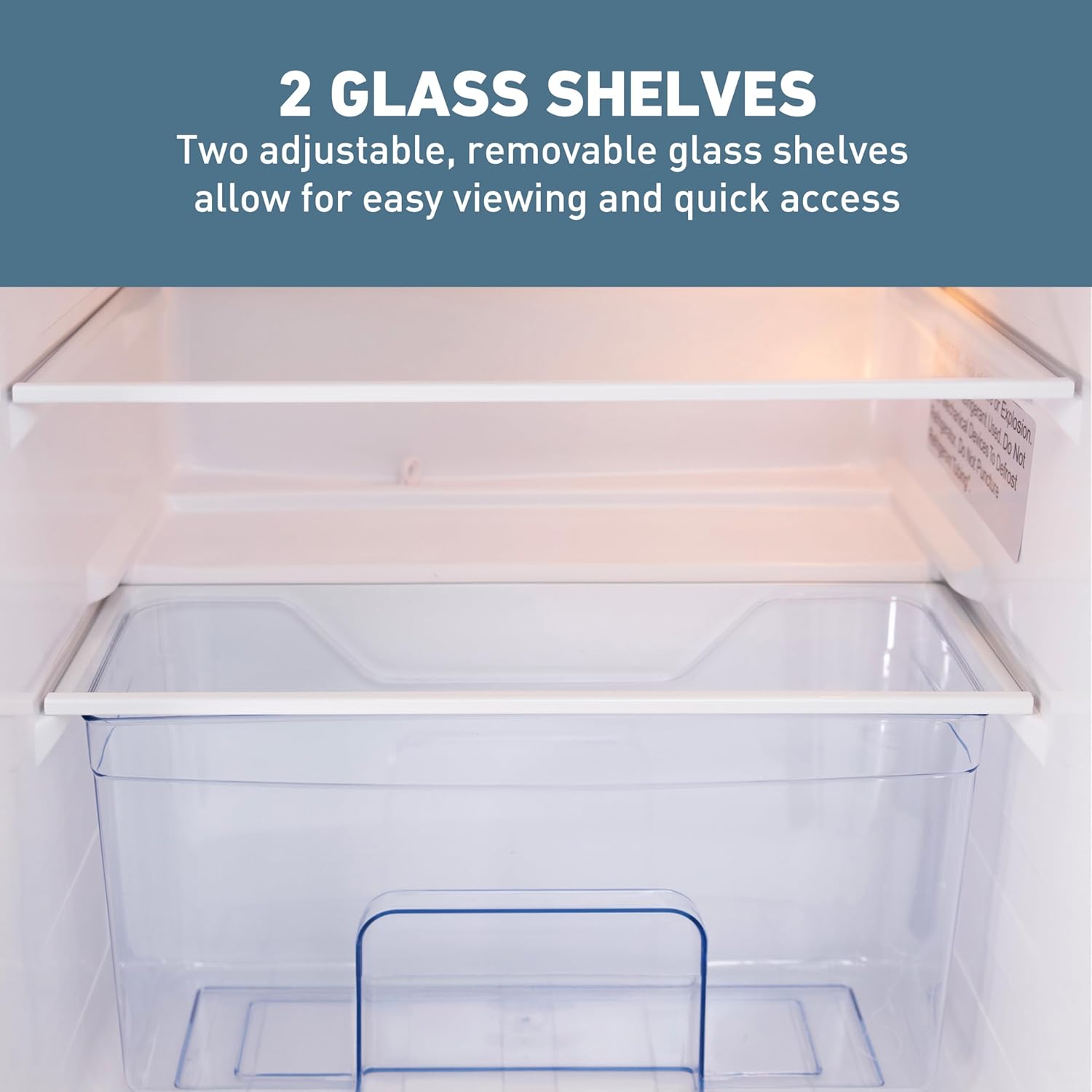 West Bend Mini Fridge with Freezer for Bedroom, Office, Bar or Dorm Room, Retro Compact Refrigerator features Glass Shelves, Manual Defrost and Adjustable Temperature Control, 3.1-Cu.Ft., Black