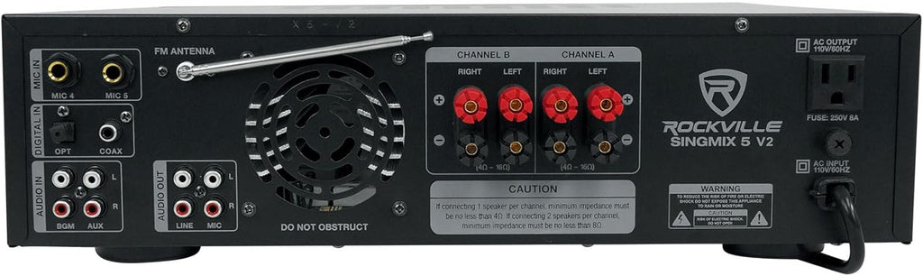 RockvilIe SingMix 5 2000w Home Theater Receiver w/Bluetooth/Echo/Mic inputs
