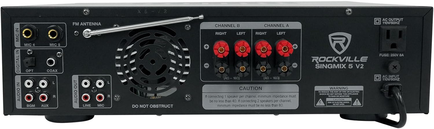 RockvilIe SingMix 5 2000w Home Theater Receiver w/Bluetooth/Echo/Mic inputs