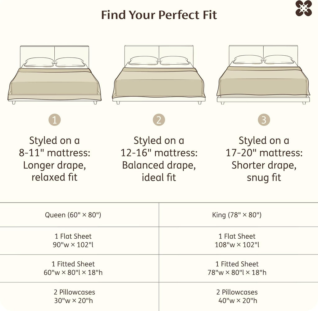 Bedsure Bamboo Viscose Cooling Sheets, Rayon Cotton Serene Blend, PureWoven, Breathable & Buttery Soft King Size Sheets Set, Deep Pocket Up to 18", Hotel Luxury Bedding for Hot Sleepers, White