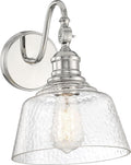Meridian M90092PN Vintage Modern Industrial Vintage Glass Wall Sconce, 1-Light 60 Watt, 12" H x 9" W, Polished Nickel