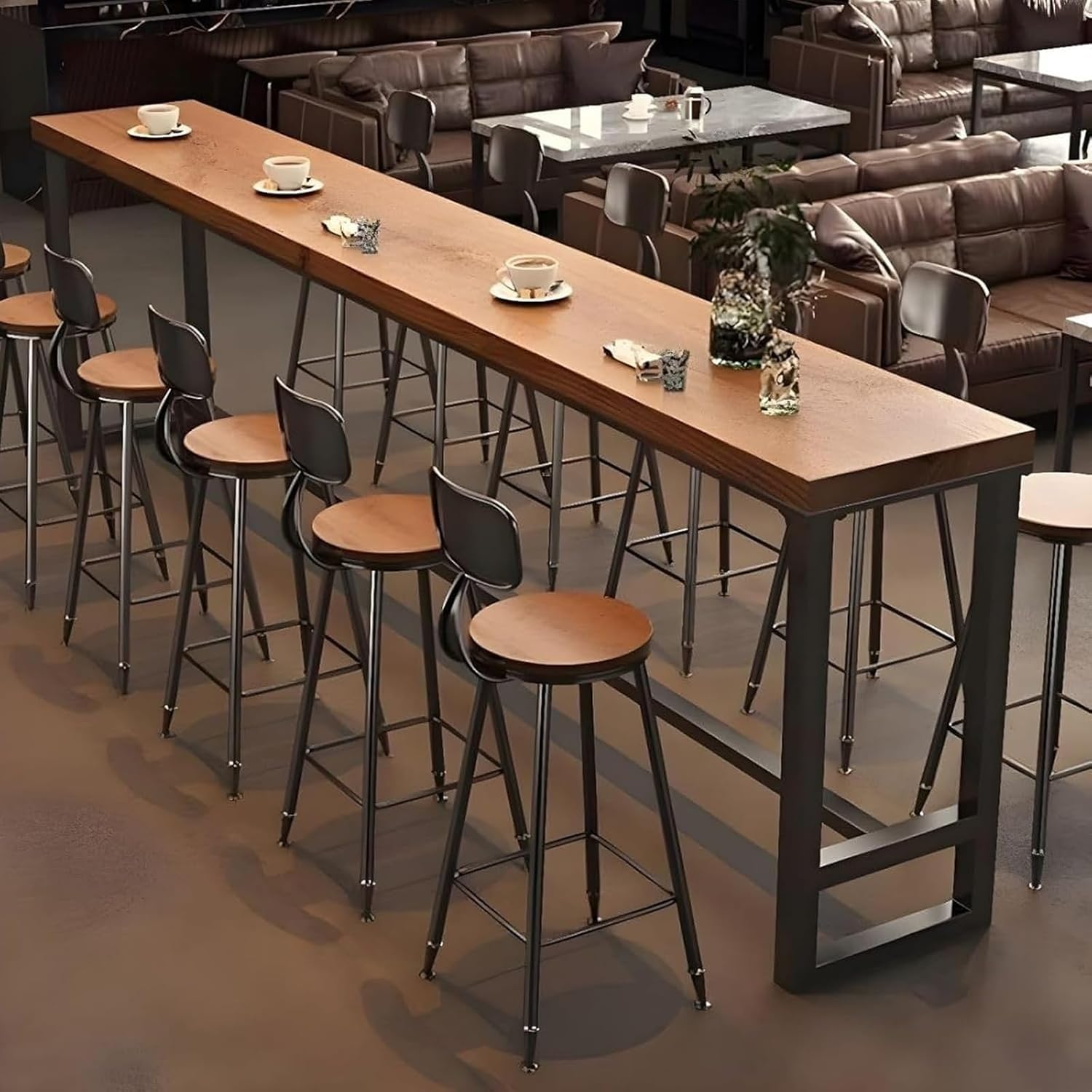 Farmhouse 70.9“ Modern Solid Wood Bar Table - Industrial Dining Room Bar Table, Rectangle Counter Height Dining Table Long Table for Kitchen Coffee Shop,No Stool