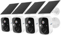 Hiseeu Solar Camera Security Outdoor, 4 Pack 100% Wireless 3K 4MP Surveillance Indoor WiFi Smart Cameras for Home Security Outside, PIR/AI Motion Detection, Waterproof, Color Night Vision, 2-Way Audio